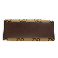 Jumbo GG Tote Top Handle Bag Brown in Canvas, Gold hardware