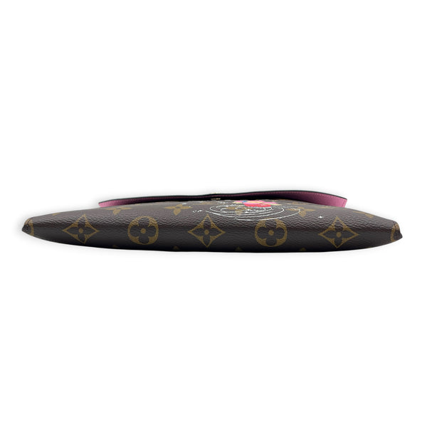 Kirigami Coin Purse Rose Ballerine in Monogram Coated Canvas, Gold hardware