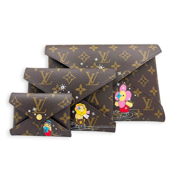 Kirigami Coin Purse Rose Ballerine in Monogram Coated Canvas, Gold hardware