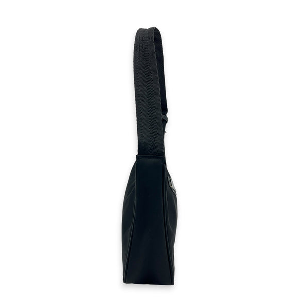 Re-Edition 2000 Shoulder Bag Mini Black in Re-Nylon, Gunmetal hardware