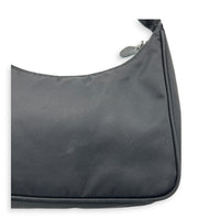 Re-Edition 2000 Shoulder Bag Mini Black in Re-Nylon, Gunmetal hardware