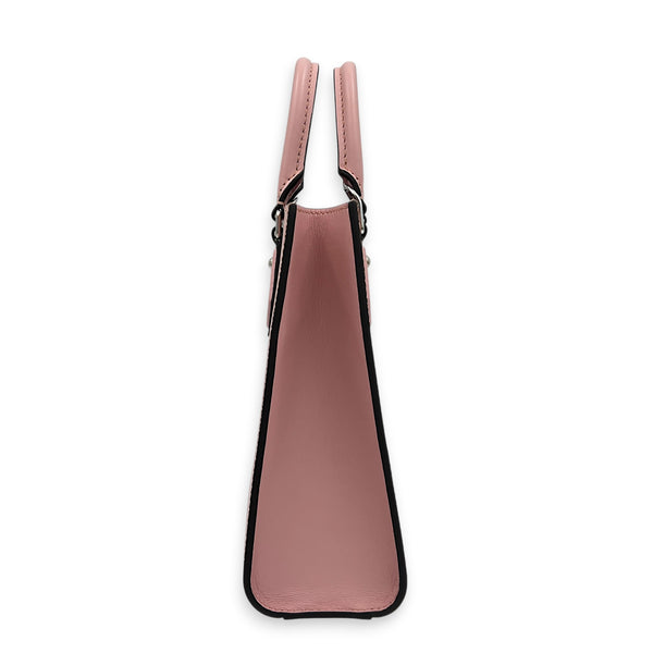 Sac Plat BB Pink Top Handle Bag in Epi Leather, Silver hardware