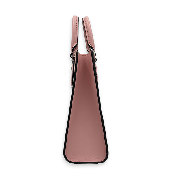 Sac Plat BB Pink Top Handle Bag in Epi Leather, Silver hardware