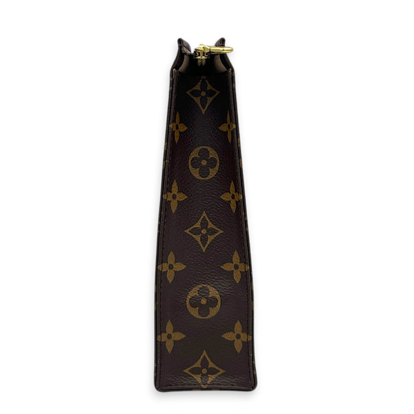 Pochette Toilette Pouch Monogram Brown in Monogram Coated Canvas, Gold hardware