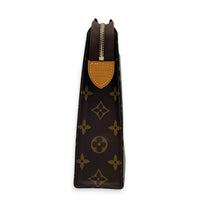 Pochette Toilette Pouch Monogram Brown in Monogram Coated Canvas, Gold hardware