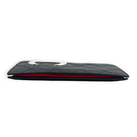 Cambon Black with Hot Pink Interior Wallet in Lambskin, Silver hardware