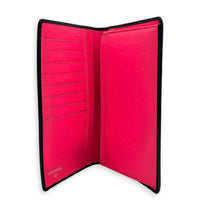Cambon Black with Hot Pink Interior Wallet in Lambskin, Silver hardware