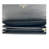 CC Black Wallet in Caviar Leather, Gold hardware