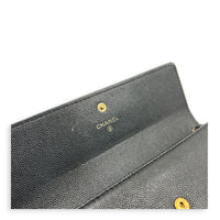 CC Black Wallet in Caviar Leather, Gold hardware