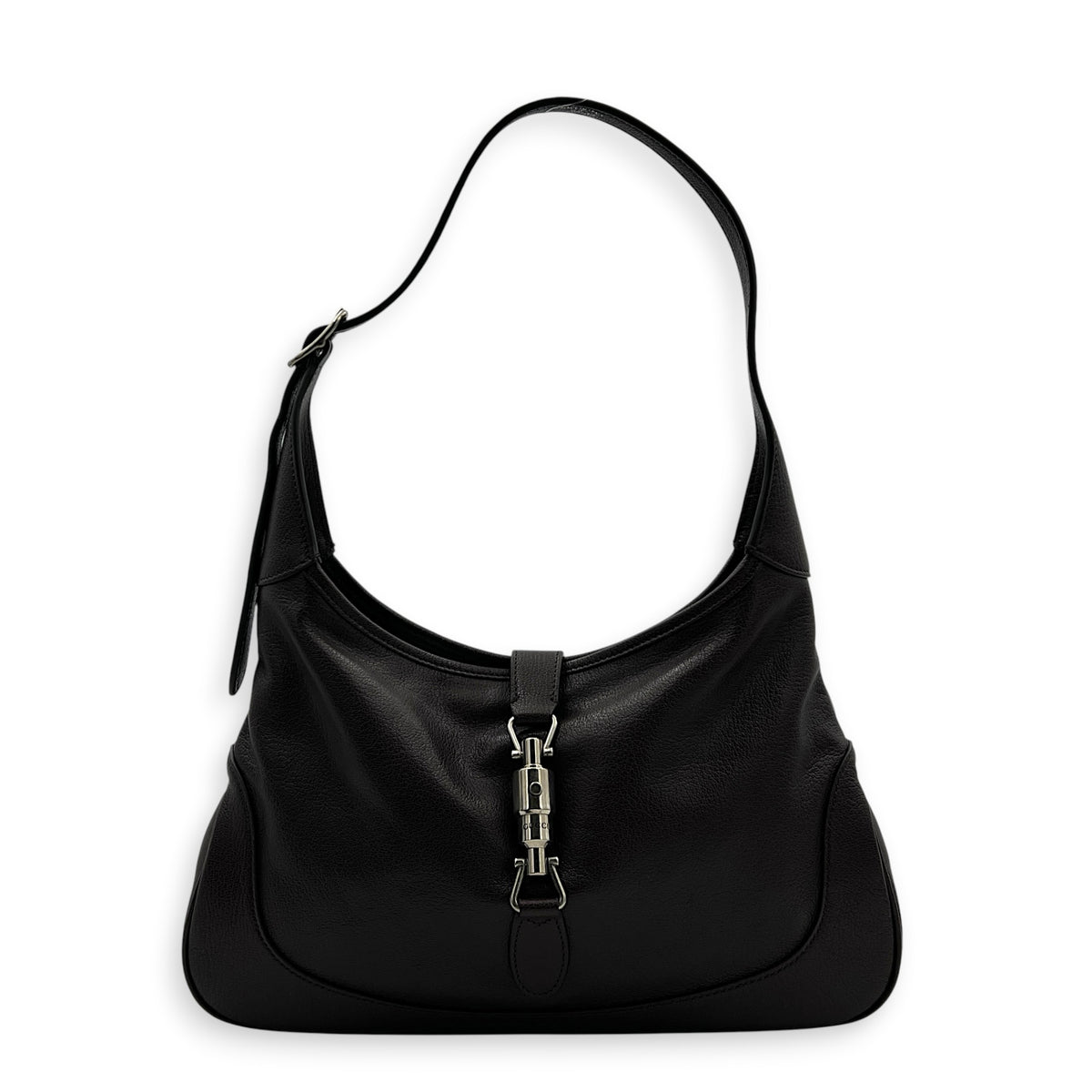 Jackie 1961 Shoulder Bag Large Brown in Calfskin, Silver hardware