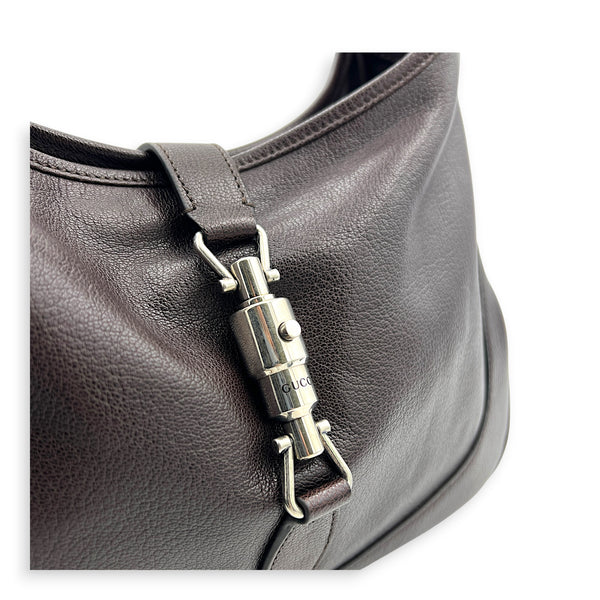 Jackie 1961 Shoulder Bag Large Brown in Calfskin, Silver hardware