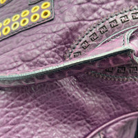 Chef Top Handle Bag Purple in Calfskin, Gold hardware