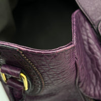 Chef Top Handle Bag Purple in Calfskin, Gold hardware