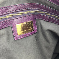 Chef Top Handle Bag Purple in Calfskin, Gold hardware