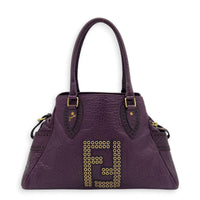 Chef Top Handle Bag Purple in Calfskin, Gold hardware