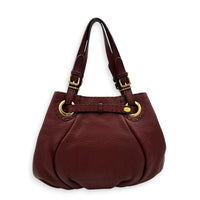 Chef Shoulder Bag Burgundy Red in Calfskin, Gold hardware