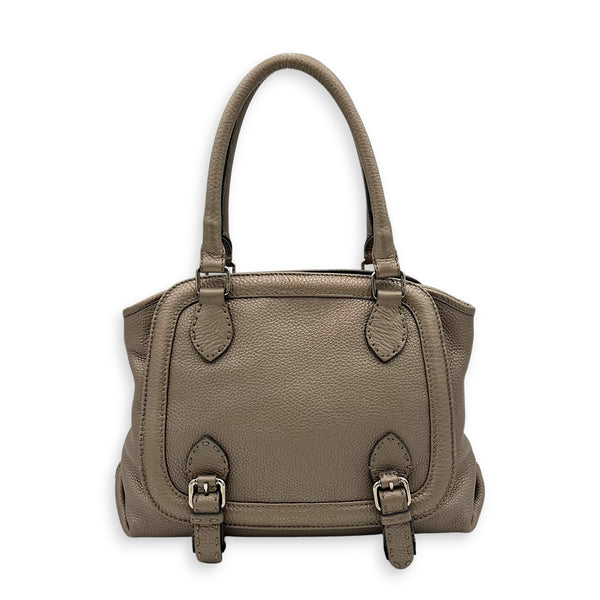 Selleria Bronze/Gold Metallic Top Handle Bag in Calfskin, Gunmetal hardware