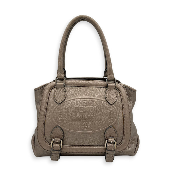 Selleria Bronze/Gold Metallic Top Handle Bag in Calfskin, Gunmetal hardware