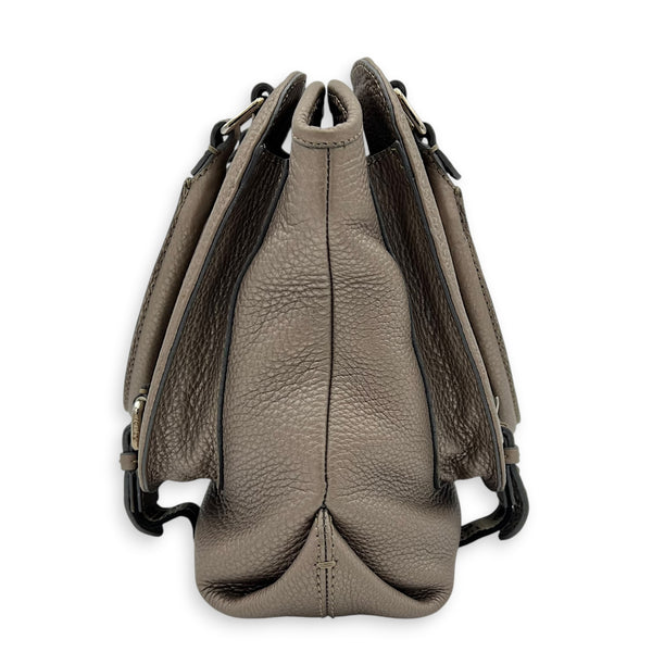Selleria Bronze/Gold Metallic Top Handle Bag in Calfskin, Gunmetal hardware
