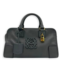 Amazona Grey Top Handle Bag in Calfskin, Gold hardware