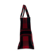 Book Tote Large Red and Black Buffalo Check Tote Bag in Canvas