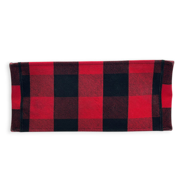 Book Tote Large Red and Black Buffalo Check Tote Bag in Canvas