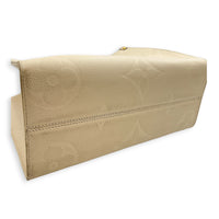 OnTheGo Tote Bag MM White in Empreinte Leather, Gold hardware