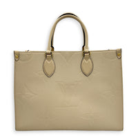 OnTheGo Tote Bag MM White in Empreinte Leather, Gold hardware