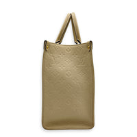 OnTheGo Tote Bag MM White in Empreinte Leather, Gold hardware