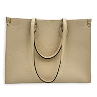 OnTheGo Tote Bag MM White in Empreinte Leather, Gold hardware