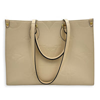 OnTheGo Tote Bag MM White in Empreinte Leather, Gold hardware