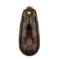 Eva Clutch Damier Ebene in Coated Canvas, Gold hardware