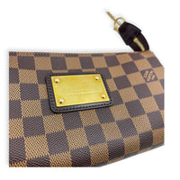 Eva Clutch Damier Ebene in Coated Canvas, Gold hardware