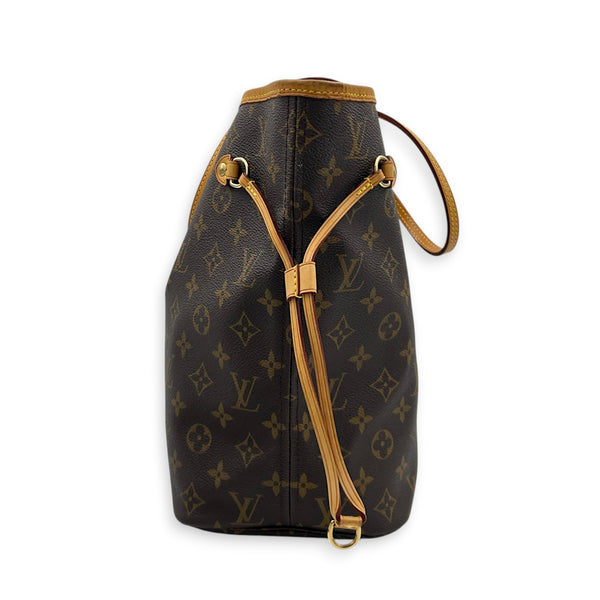Neverfull Tote Bag MM Monogram in Monogram Coated Canvas, Gold hardware