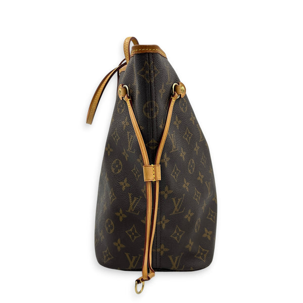 Neverfull Tote Bag MM Monogram in Monogram Coated Canvas, Gold hardware