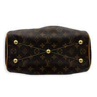 Tivoli Brown Top Handle Bag in Monogram Coated Canvas, Gold hardware