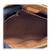 Tivoli Brown Top Handle Bag in Monogram Coated Canvas, Gold hardware