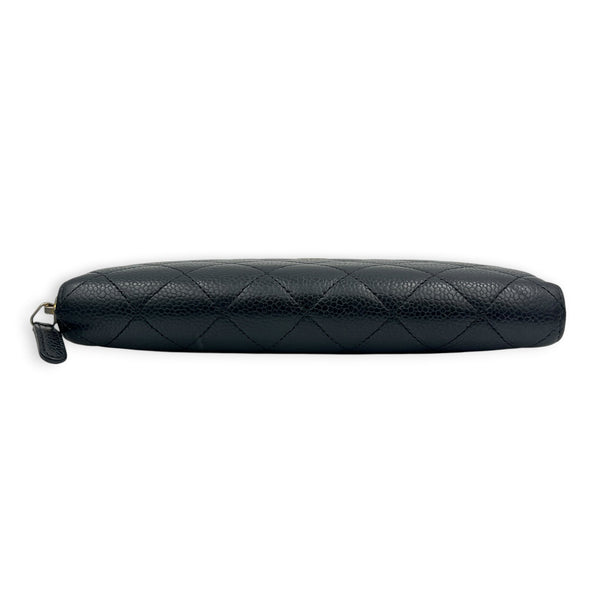 Classic Wallet Black in Caviar Leather, Gold hardware