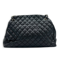 Just Mademoiselle Black Shoulder Bag in Caviar Leather, Silver hardware