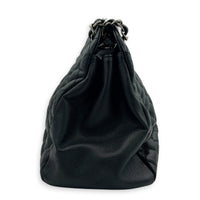 Just Mademoiselle Black Shoulder Bag in Caviar Leather, Silver hardware