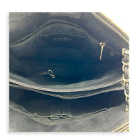 Just Mademoiselle Black Shoulder Bag in Caviar Leather, Silver hardware