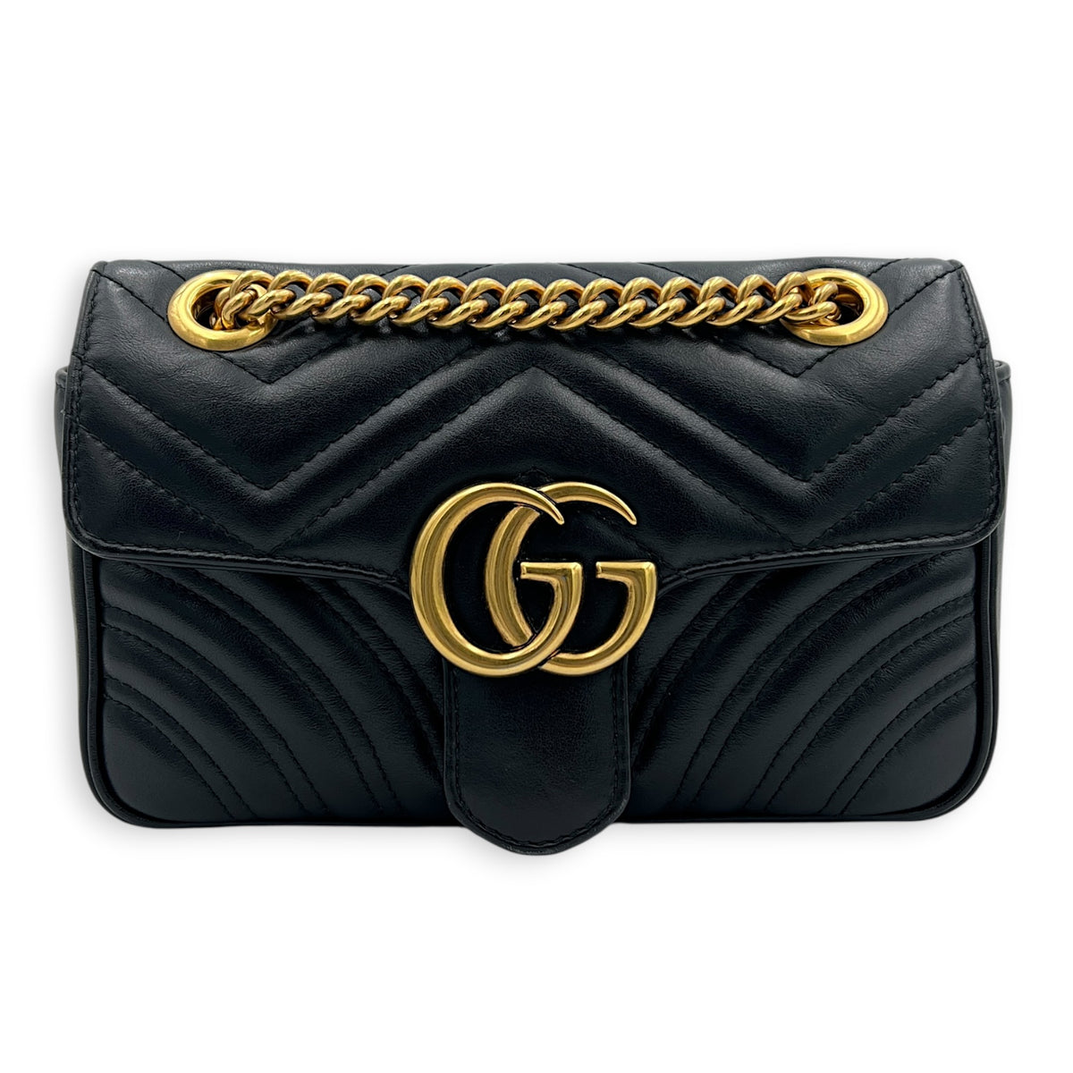 GG Marmont Shoulder Bag Black in Calfskin