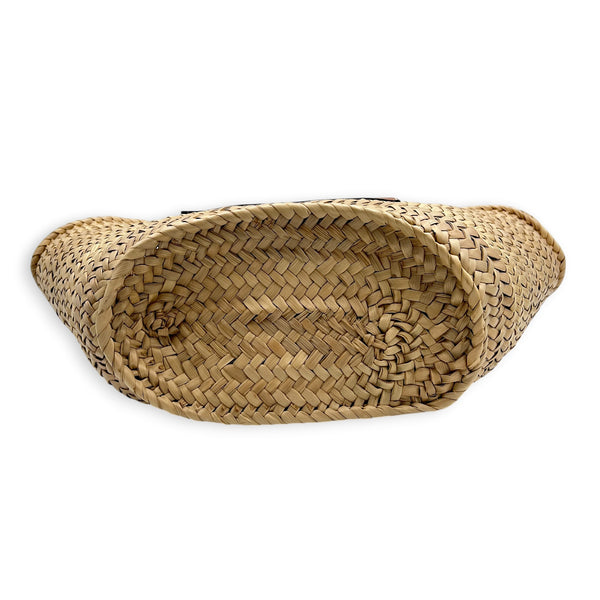 Anagram Tote Bag Brown in Raffia, Silver hardware