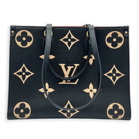 OnTheGo Tote Bag MM Black in Empreinte Leather, Gold hardware