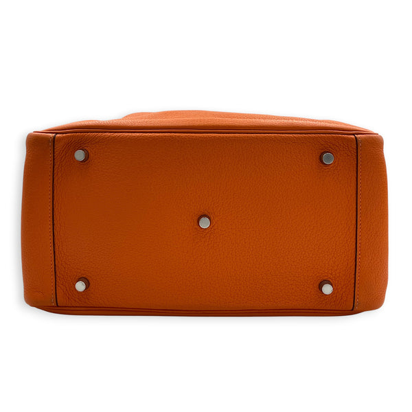 Lindy 34 Orange Shoulder Bag in Clemence, Palladium hardware