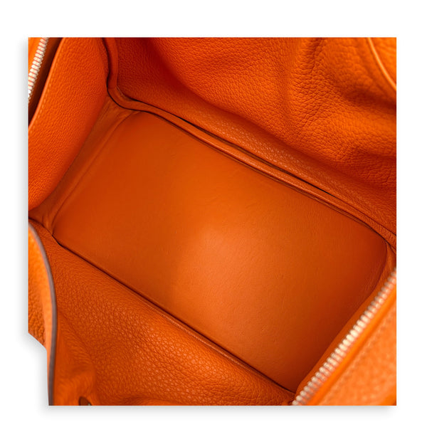 Lindy 34 Orange Shoulder Bag in Clemence, Palladium hardware