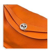 Lindy 34 Orange Shoulder Bag in Clemence, Palladium hardware