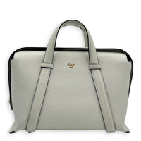 365 Boston White Top Handle Bag in Calfskin, Gold hardware