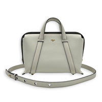 365 Boston White Top Handle Bag in Calfskin, Gold hardware