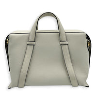 365 Boston White Top Handle Bag in Calfskin, Gold hardware